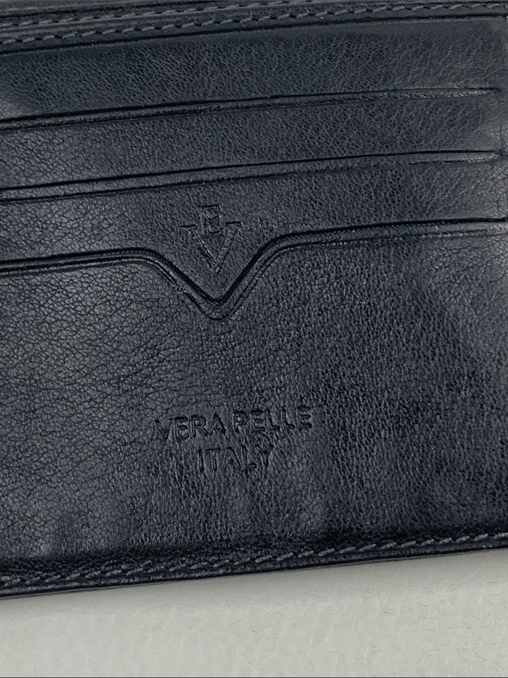 Vera Pelle Italy Black Leather Bi-Fold Men’s Wallet Genuine leather Green lining - Picture 2 of 12